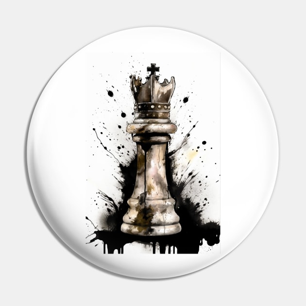 King Chess Piece Painting Pin by TortillaChief