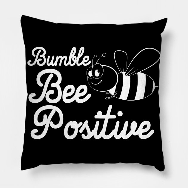 Bee Positive-a Heart For Bumblebee Pillow by MaikaeferDesign