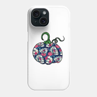 Gothic Halloween Skull and Roses Pumpkin Phone Case