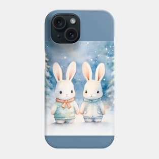 2 Christmas bunnies Phone Case