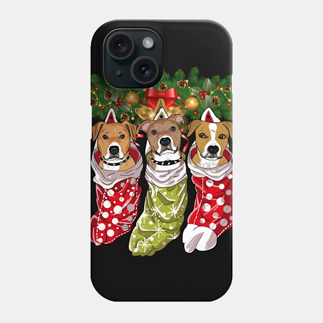 Pitbulls Socks Christmas Gifts Dogs Lovers Phone Case by Terryeare