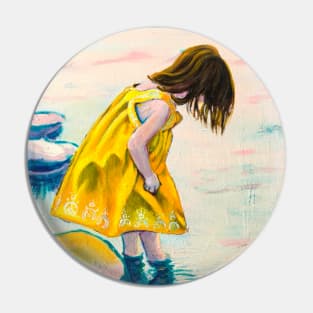 Girl in a Yellow Dress Pin