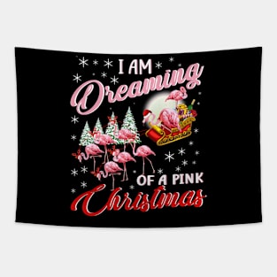 I Am Dreaming Of A Pink Christmas Flamingo Cute Tapestry