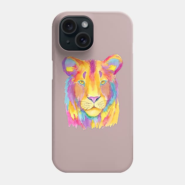 lion artwork Phone Case by Valenio