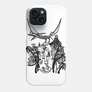 Citycrusher and pterodactyl - Piloted by hyper intelligent kitty - Phone Case