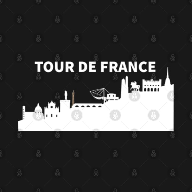 Tour de France with French skyline silhouette by EastofEden