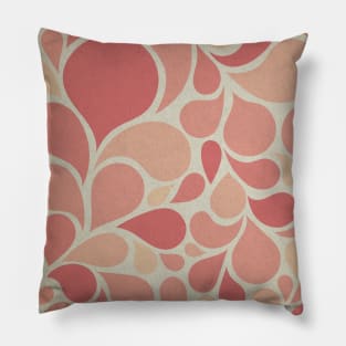 Retro Abstract, Hand drawn Seamless Pattern Coral, Peach and Salmon Pink Pillow