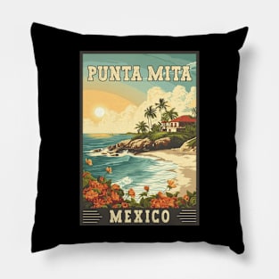 Punta Mita Mexico Tropical Paradise Travel Art Pillow