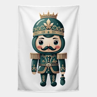 Whimsical  Green Christmas Nutcracker Tapestry