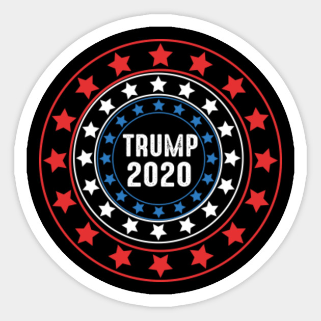 Trump 2020 Red White And Blue Stars In Circle Trump Sticker Teepublic