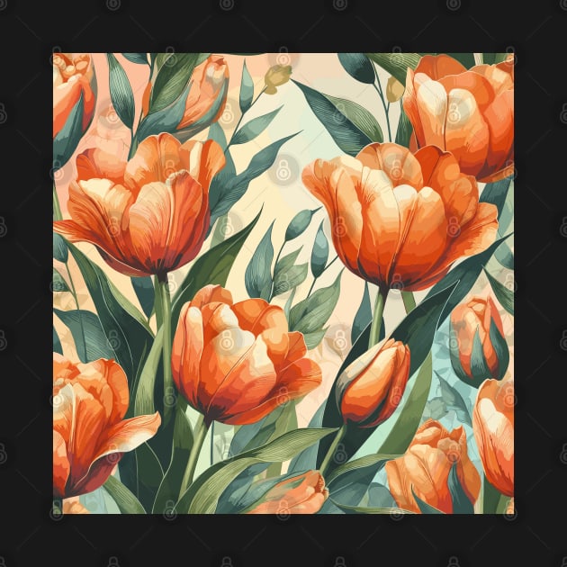 Orange Tulip Flowers by Jenni Arts