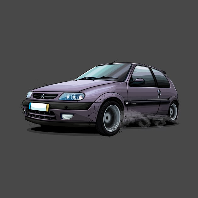 Citroen Saxo - Gray by Mario Ramos Rally Art