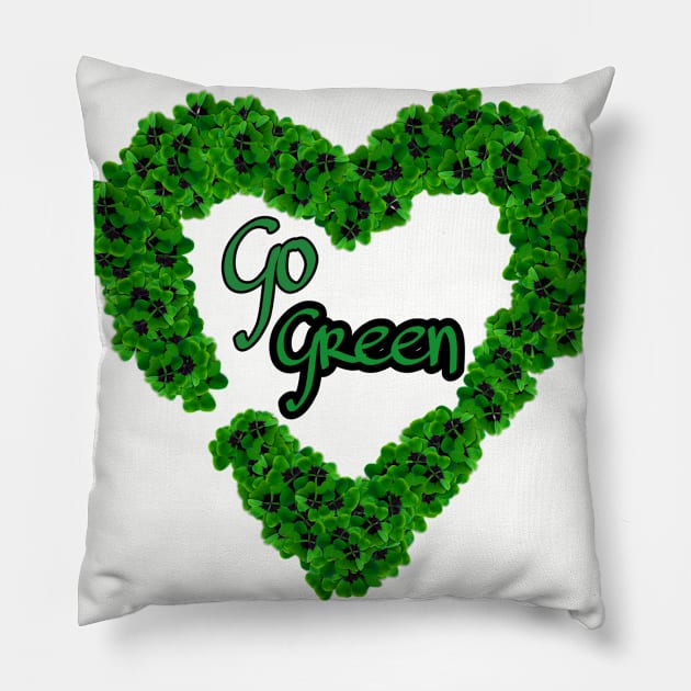 Go Green awareness Pillow by teedesign20