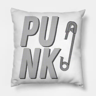 Punk - Safety Pin Typography Design Pillow