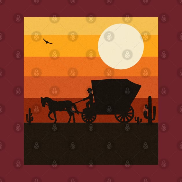 Wild Ride - Retro Vintage Sunset Sky American West by vystudio