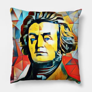 Adam Mickiewicz Abstract Portrait | Adam Mickiewicz Artwork 2 Pillow