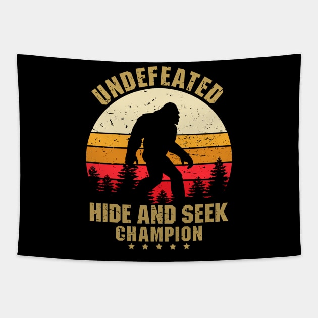 Vintage Undefeated Hide And Seek Champion Shirt Bigfoot 2 Tapestry by luisharun