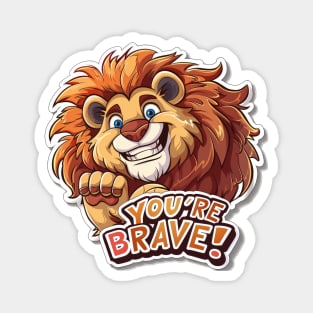Brave Lion Cartoon Sticker Magnet