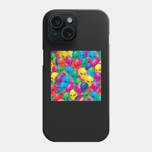 rainbow alien pattern Phone Case