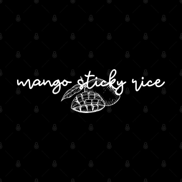 mango sticky rice - white - with sketch by habibitravels