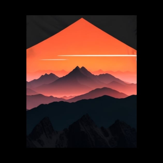 Sunset Mountain Tee - Embracing Nature's Serenity by MAT JAARAK