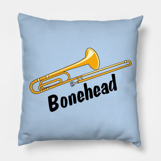 Bonehead Trombone Pillow by Barthol Graphics