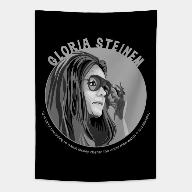 Gloria Steinem Portrait and Quote Tapestry by Slightly Unhinged