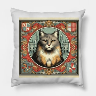 cat portrait t-shirt Pillow