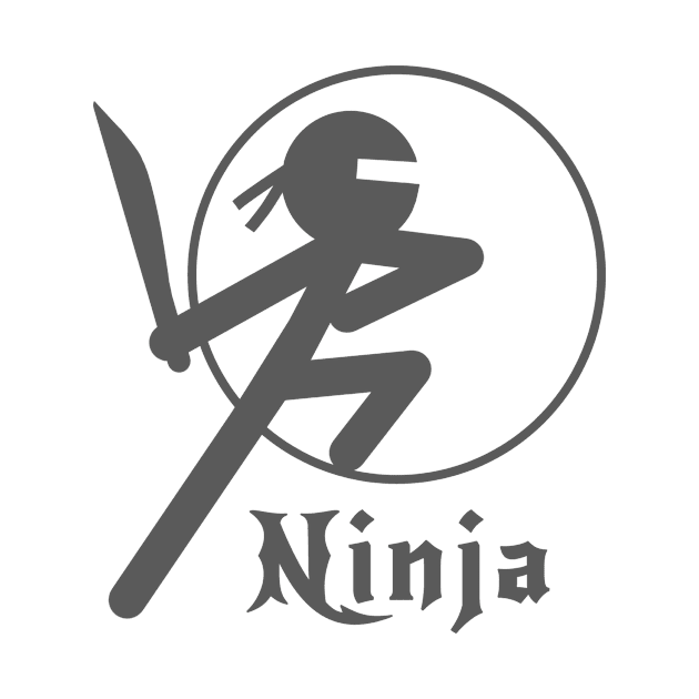 Stickman Ninja - Grey by Design Fern