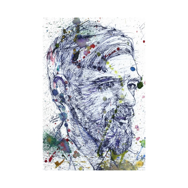 D. H LAWRENCE watercolor and ink portrait.1 by lautir