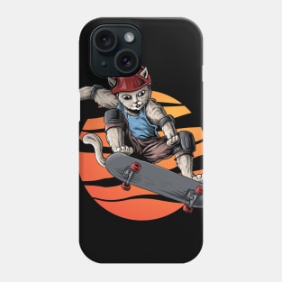 cat skateboarding Phone Case