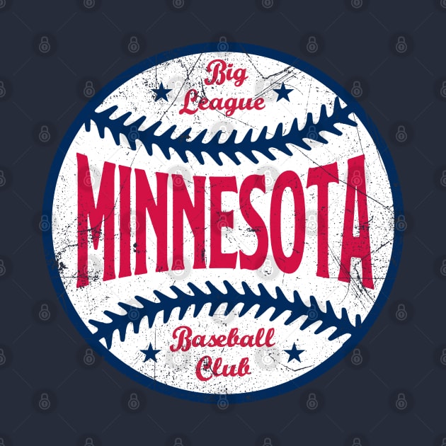 Minnesota Retro Big League Baseball - Navy by KFig21