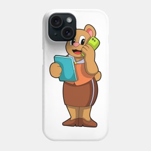 Bear as Secretary at Call with Phone Phone Case