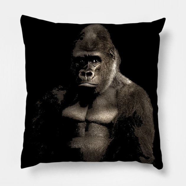 Silverback Gorilla Art Pillow by Webdango