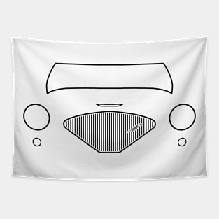 Austin-Healey 100 1950s classic car black outline graphic Tapestry