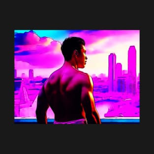 Shirtless Thai Man Overlooking Bangkok 0 T-Shirt