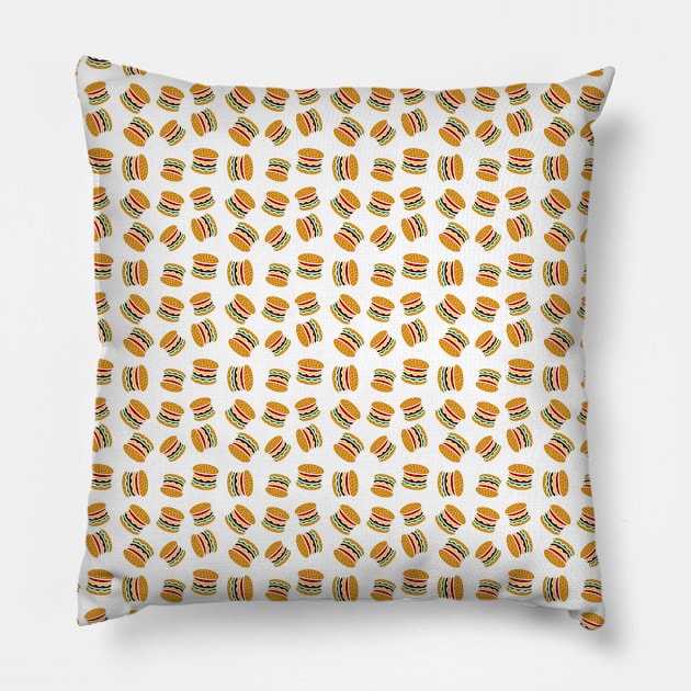 Burger pattern Pillow by Florin Tenica