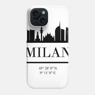 MILAN ITALY BLACK SILHOUETTE SKYLINE ART Phone Case