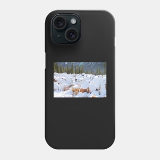 Among the Rocks: Autumn Snow in The Rockies Phone Case