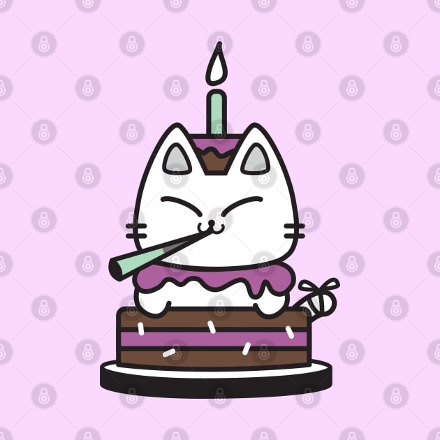 Birthday Cake Cat by plattercats