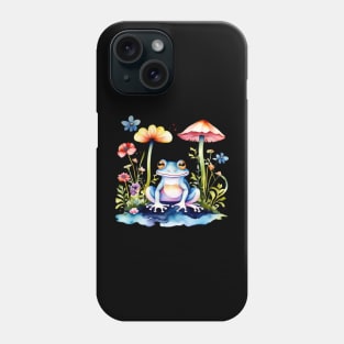 Cottagecore Frog With Mushroom And Flowers Phone Case