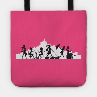 Walking women silhouettes in Paris Tote