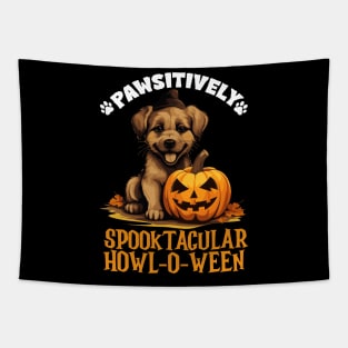 Pawsitively Spooktacular Howl-o-ween Dog Costume Tapestry