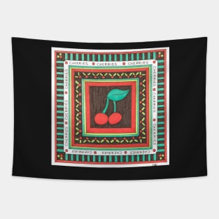 Cherries Square Tapestry