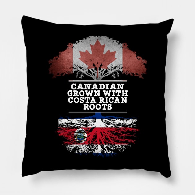 Canadian Grown With Costa Rican Roots - Gift for Costa Rican With Roots From Costa Rica Pillow by Country Flags