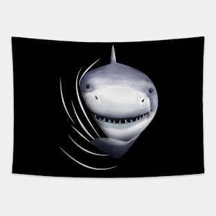 Shark Animal Coming From Inside Tapestry