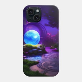 Neon Blue Orb Phone Case