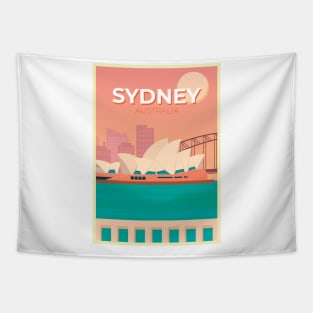 Sydney, Australia - Vintage Travel Poster Tapestry