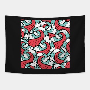 Funky Waves Pattern Tapestry