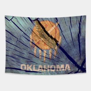 Oklahoma State Wood Flag Tapestry